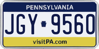 PA license plate JGY9560