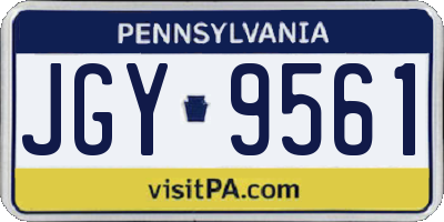 PA license plate JGY9561