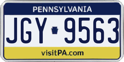 PA license plate JGY9563