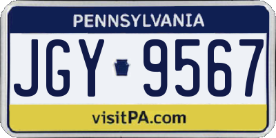 PA license plate JGY9567