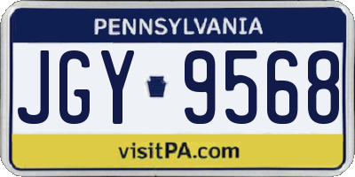 PA license plate JGY9568