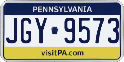 PA license plate JGY9573