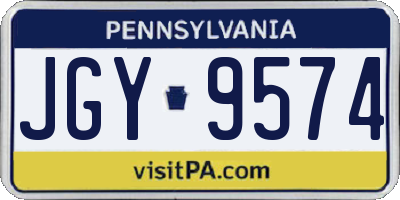 PA license plate JGY9574