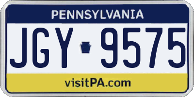 PA license plate JGY9575