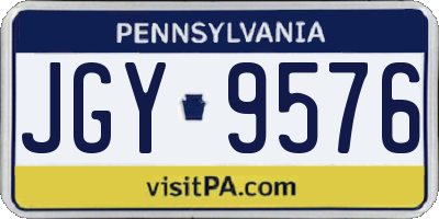 PA license plate JGY9576