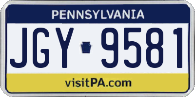 PA license plate JGY9581