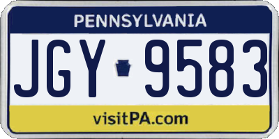 PA license plate JGY9583