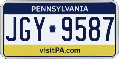 PA license plate JGY9587