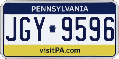 PA license plate JGY9596