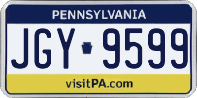 PA license plate JGY9599