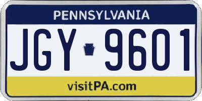 PA license plate JGY9601