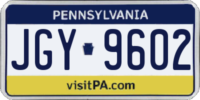 PA license plate JGY9602