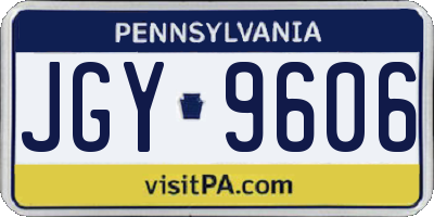PA license plate JGY9606