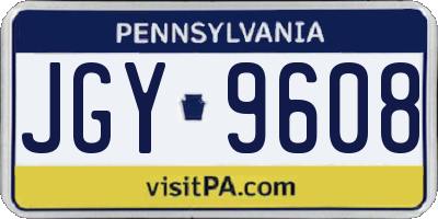 PA license plate JGY9608