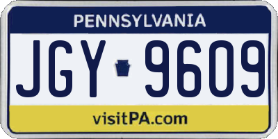 PA license plate JGY9609