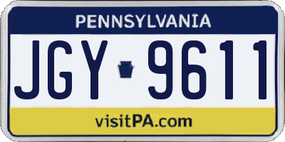 PA license plate JGY9611