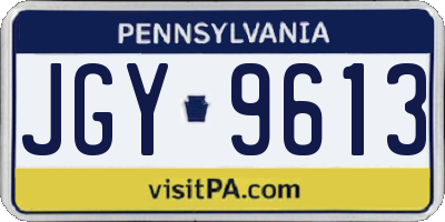 PA license plate JGY9613