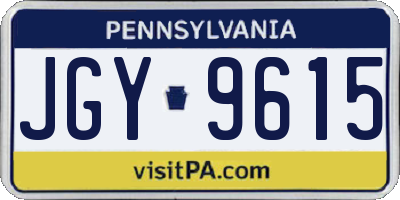 PA license plate JGY9615
