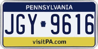 PA license plate JGY9616