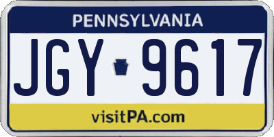 PA license plate JGY9617
