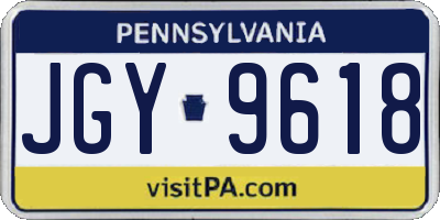 PA license plate JGY9618