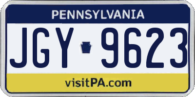 PA license plate JGY9623