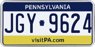 PA license plate JGY9624