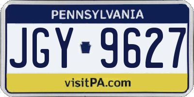 PA license plate JGY9627