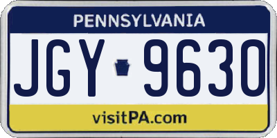 PA license plate JGY9630