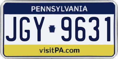 PA license plate JGY9631