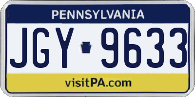 PA license plate JGY9633