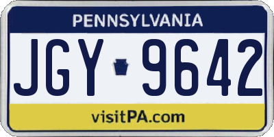 PA license plate JGY9642