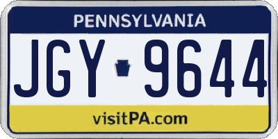 PA license plate JGY9644