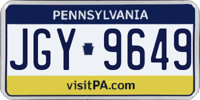 PA license plate JGY9649