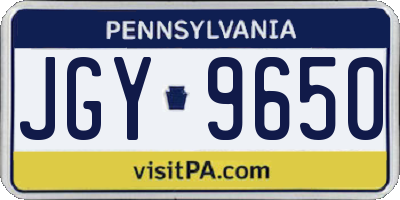 PA license plate JGY9650