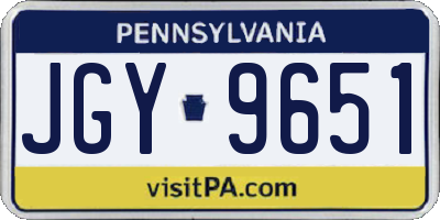 PA license plate JGY9651