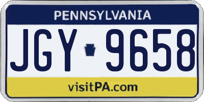 PA license plate JGY9658