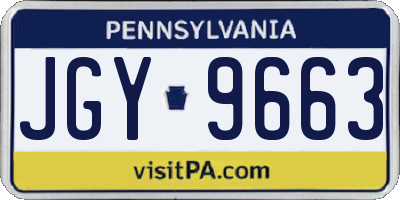 PA license plate JGY9663