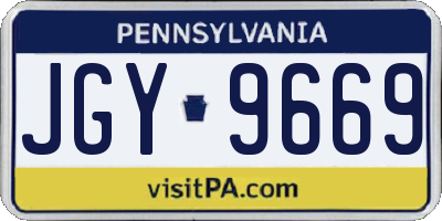 PA license plate JGY9669