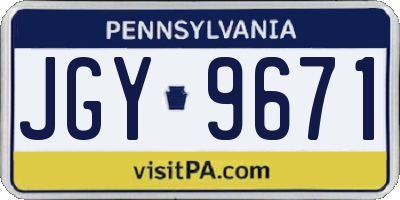 PA license plate JGY9671