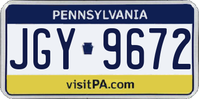 PA license plate JGY9672