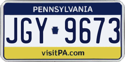 PA license plate JGY9673