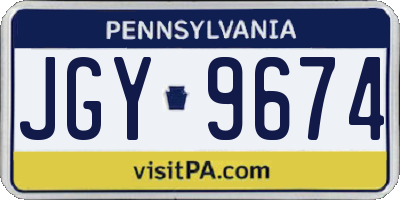 PA license plate JGY9674