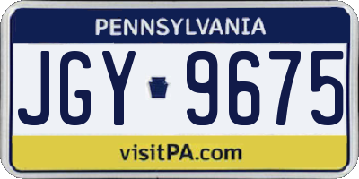 PA license plate JGY9675