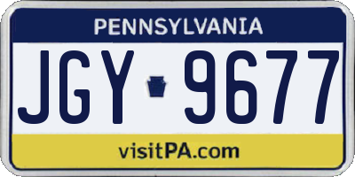 PA license plate JGY9677