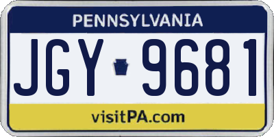 PA license plate JGY9681