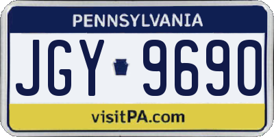 PA license plate JGY9690