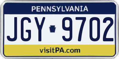 PA license plate JGY9702