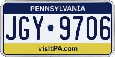 PA license plate JGY9706