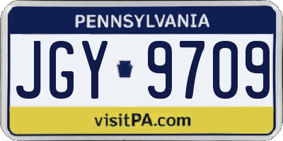PA license plate JGY9709
